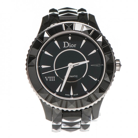 CHRISTIAN DIOR Ceramic 38mm Dior VIII Automatic Watch Black 182773