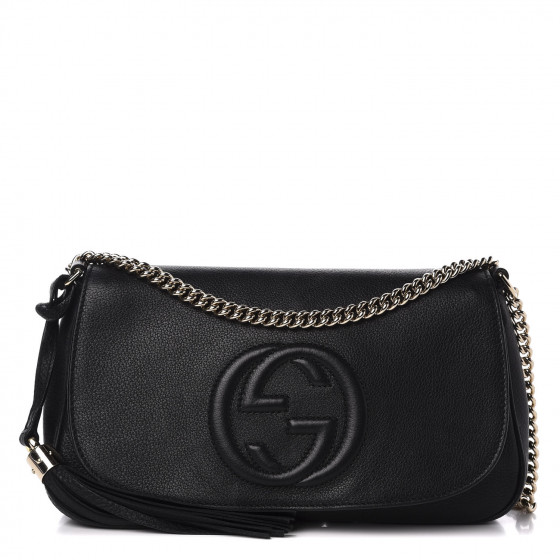 gucci soho pebbled leather shoulder bag