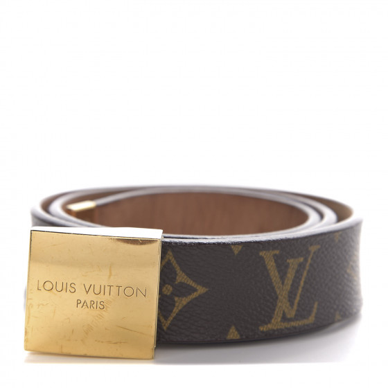 Louis Vuitton Brown Monogram Ceinture Silver Buckle Belt