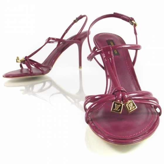 LOUIS VUITTON Ingrid Strappy Heels Raspberry Pink 12528