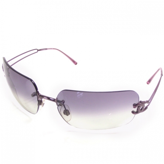 CHANEL Frameless CC Logo Sunglasses Lavender 12466