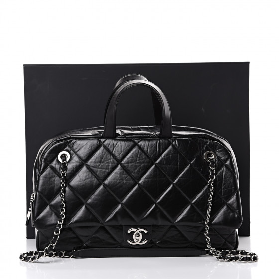 chanel quilted bowling bag