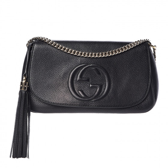 gucci soho pebbled leather shoulder bag