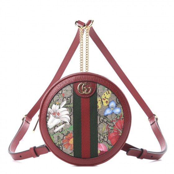 gucci ophidia gg flora mini bag in red