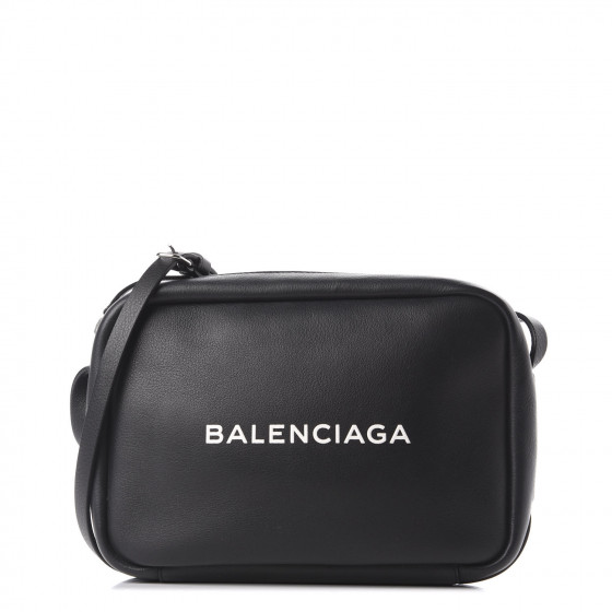 BALENCIAGA Calfskin Everyday Logo S Camera Bag Black 588783 FASHIONPHILE