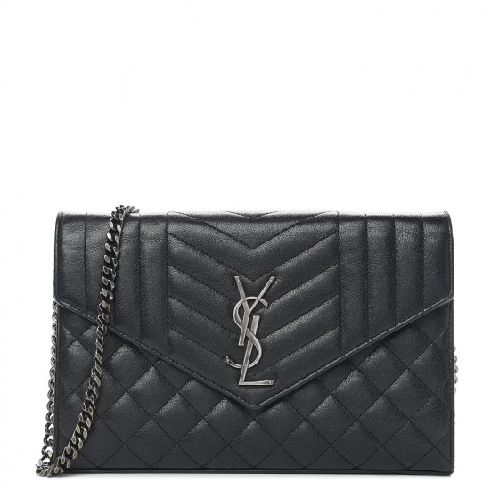 saint laurent monogram envelope chain wallet