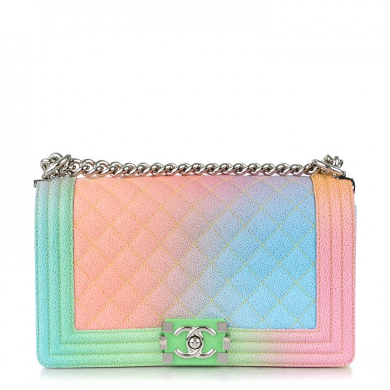 rainbow quilted purse