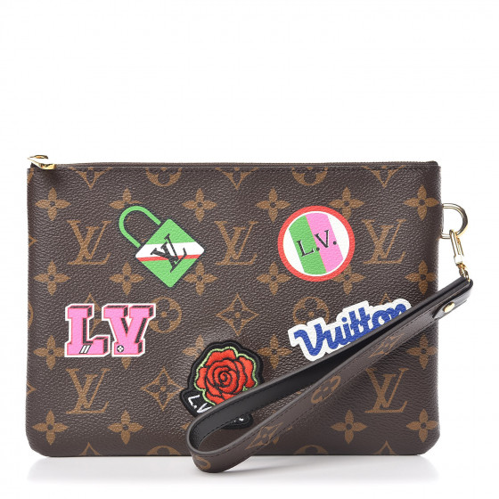 Louis Vuitton Limited Edition Monogram Patch City Pouch Wristlet/Clutch Bag  For Sale at 1stDibs