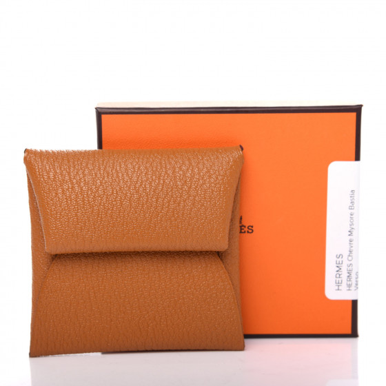 HERMES Chevre Mysore Bastia Verso Coin Purse Caramel Rose Shocking ...