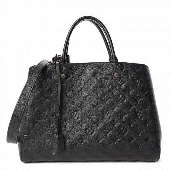 louis vuitton black monogram empreinte montaigne gm bag