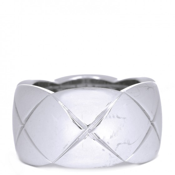 CHANEL 18K White Gold Small Coco Crush Ring 5.25 205331