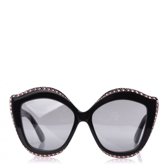 Gucci Crystal Cat Eye Gg0118s Sunglasses Black 697933 Fashionphile 