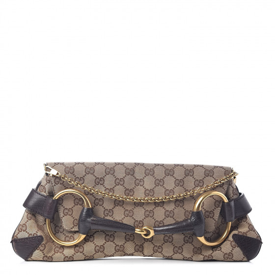 gucci monogram horsebit clutch