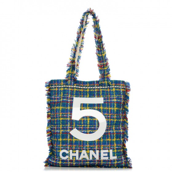 chanel tweed tote bag