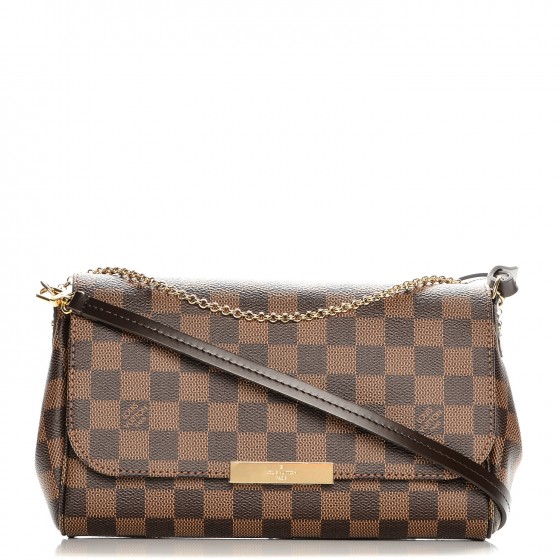 louis vuitton favorite damier ebene mm red lining