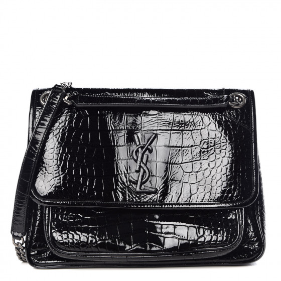 ysl niki crocodile embossed