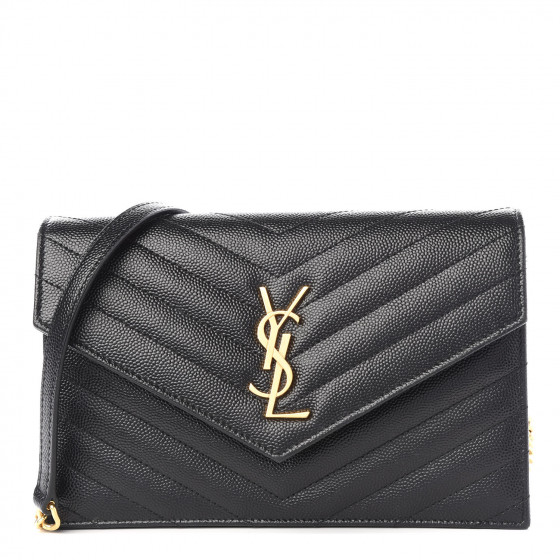 saint laurent grain de poudre envelope wallet on a chain