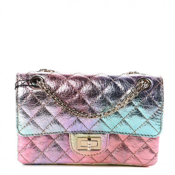 CHANEL Metallic Goatskin Quilted Mini 2.55 Reissue Flap Multicolor 565498