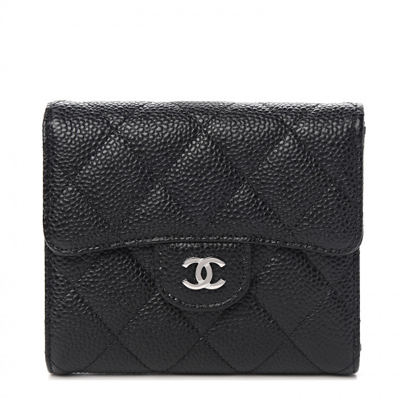 classic small flap wallet caviar