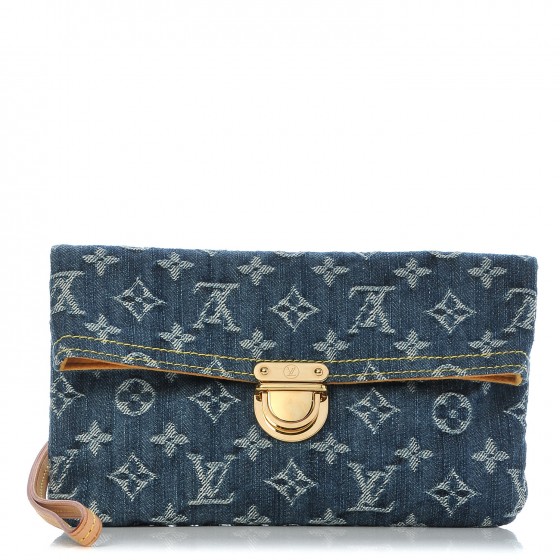 Louis Vuitton Plate Blue Denim Clutch