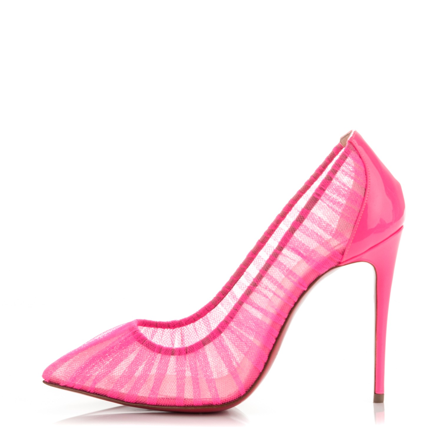 CHRISTIAN LOUBOUTIN Tulle Patent Draperia Follies 100 Pumps 36.5 ...