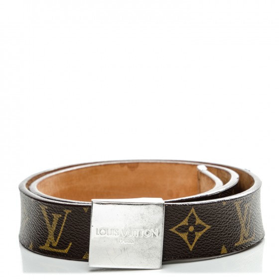 LOUIS VUITTON Monogram Ceinture Belt Silver Buckle 80 32 180098 ...