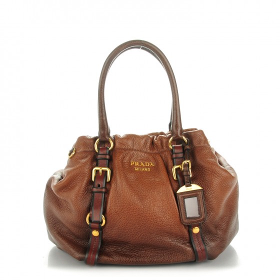 Prada Cervo Antik Satchel PRADA Cervo Antik Shoulder Bag Nocciolo Sfumato 140602