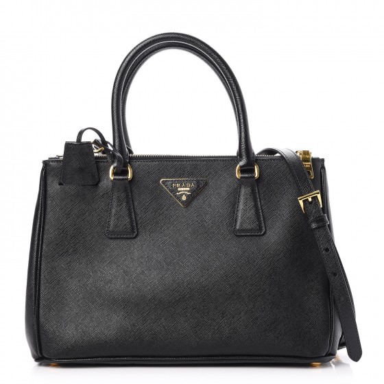 prada saffiano small double tote