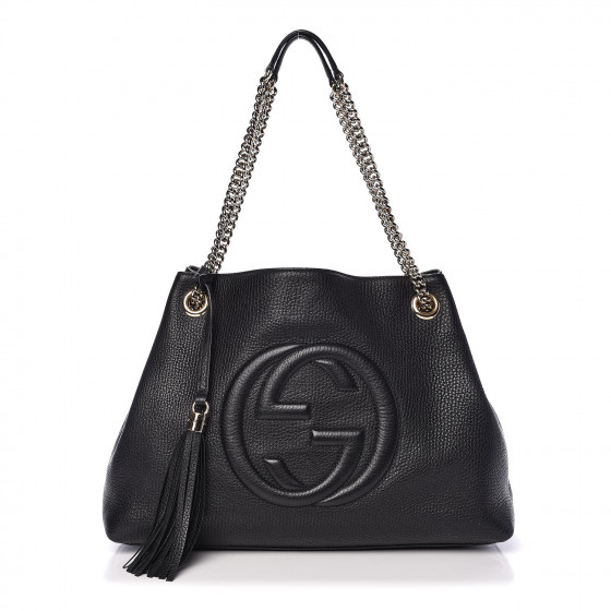 gucci soho pebbled leather shoulder bag