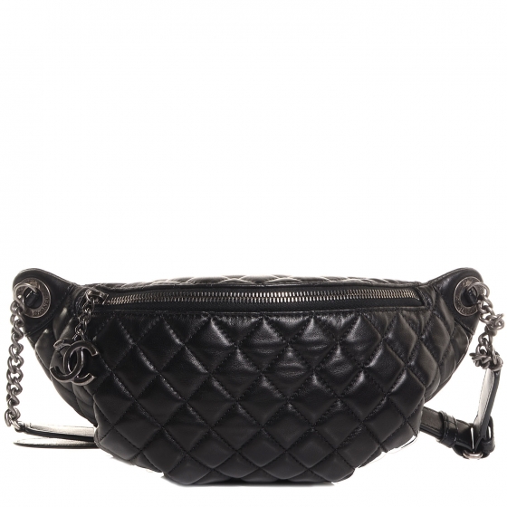 chanel quilted waist bag