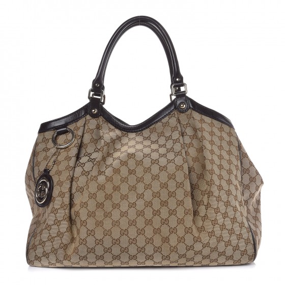 GUCCI Monogram Large Sukey Tote Dark Brown 288458 | FASHIONPHILE