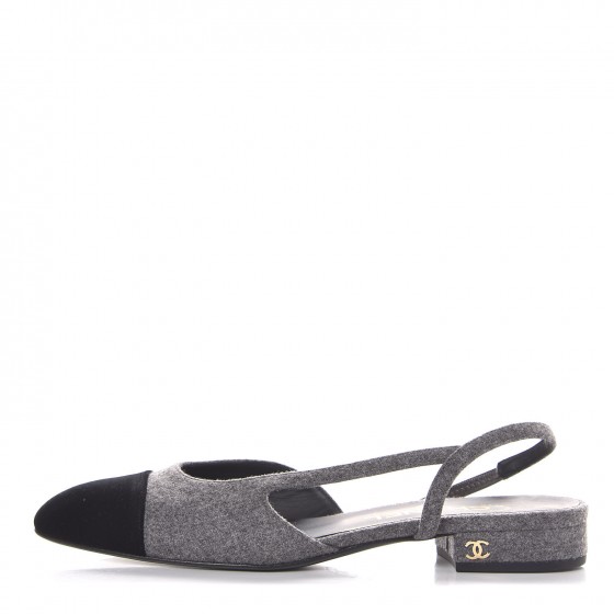 chanel slingback grey