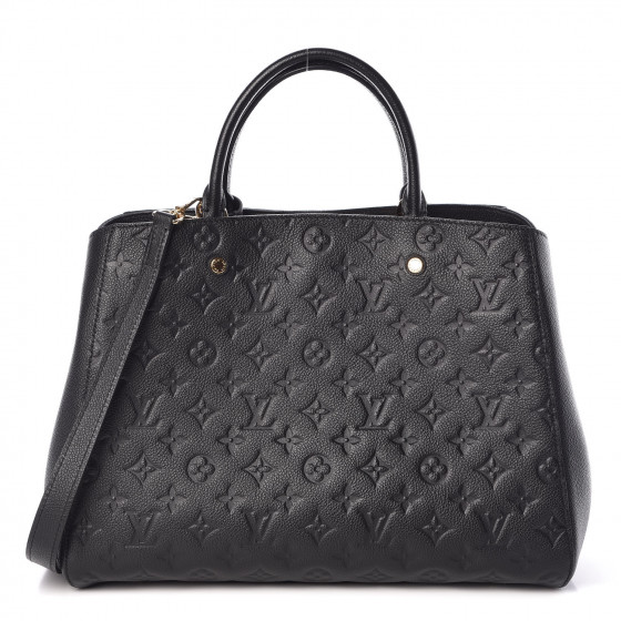 louis vuitton black monogram empreinte montaigne gm bag