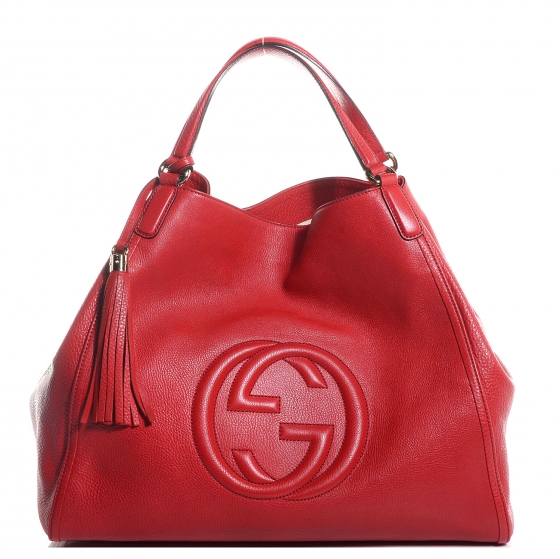 gucci soho red leather shoulder bag