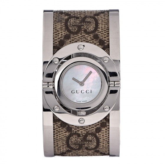 gucci twirl stainless steel ladies watch