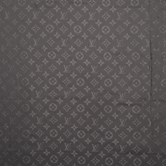 LOUIS VUITTON Silk Wool Monogram Shawl Charcoal Grey 87380