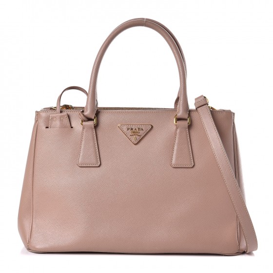 prada saffiano small double tote