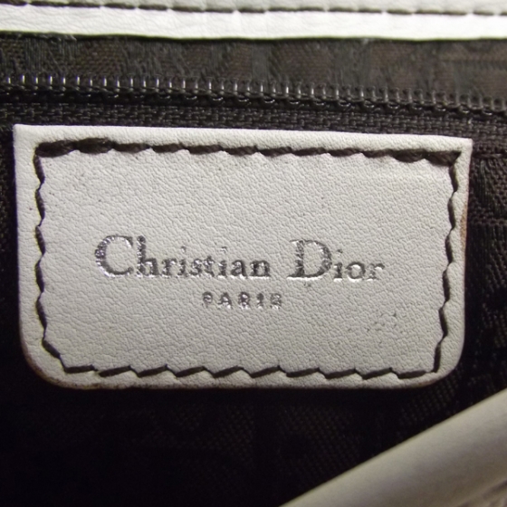CHRISTIAN DIOR Leather Saddle Bag White 20374