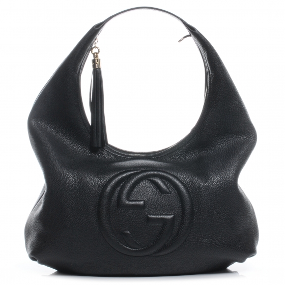 Gucci Leather Large Soho Hobo Black 48436