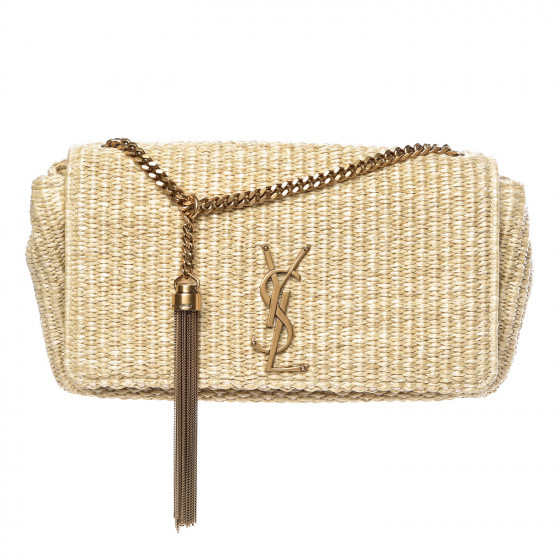 ysl raffia shoulder bag