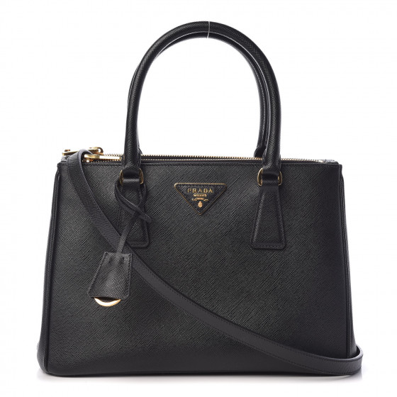 prada saffiano small double tote