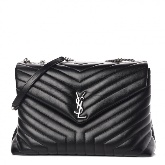 saint laurent quilted calfskin leather wallet on a chain