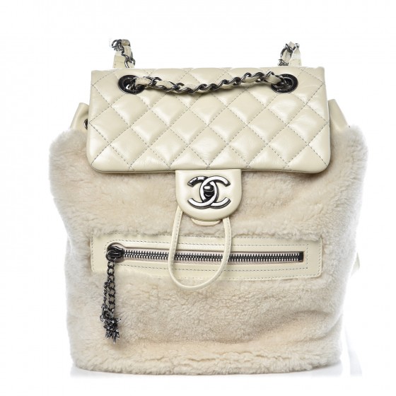 pink shearling chanel bag