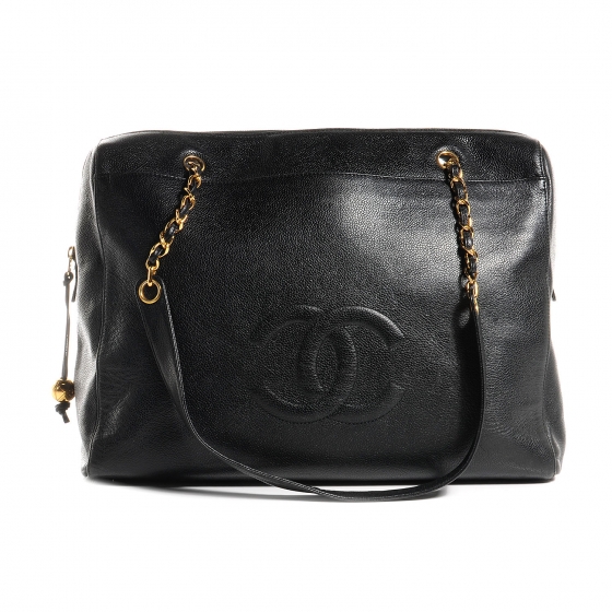 chanel black caviar shoulder bag