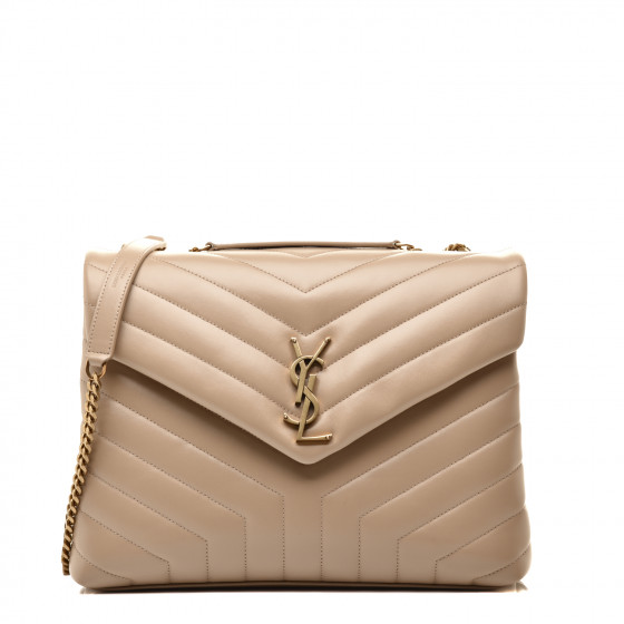 Saint Laurent Calfskin Y Quilted Monogram Medium Loulou Chain Satchel