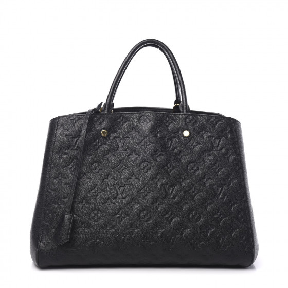 louis vuitton black monogram empreinte montaigne gm bag