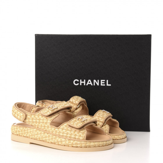 chanel fabric dad sandals