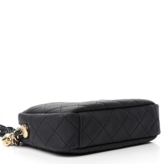 CHANEL Iridescent Caviar Quilted Small Coco Tassel Camera Case Black ...