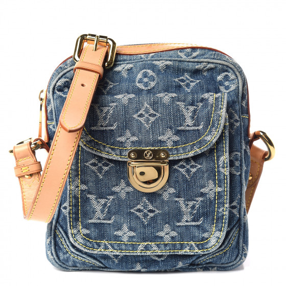 LOUIS VUITTON Denim Camera Bag Blue 433947