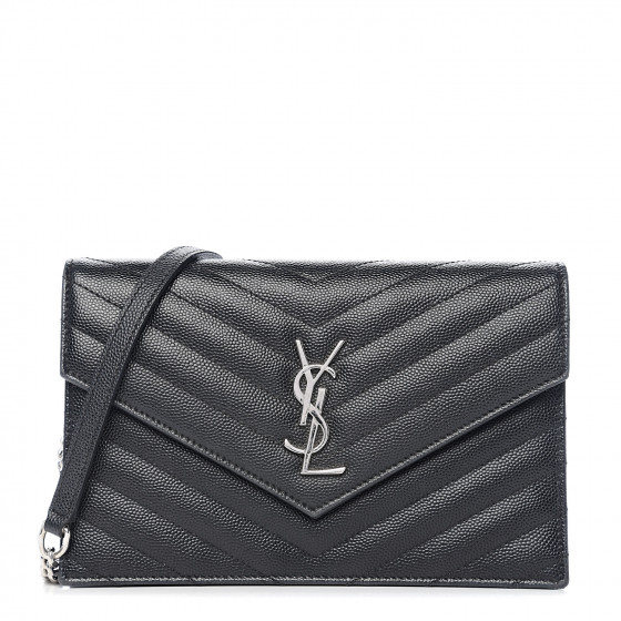 saint laurent grain de poudre envelope wallet on a chain